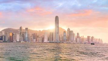 Hong Kong city skyline in China panorama photo