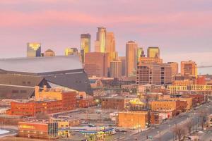 Horizonte del centro de Minneapolis en Minnesota, EE. foto