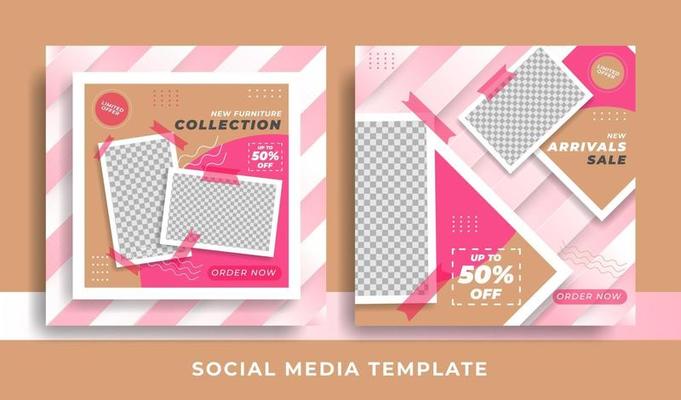 flyer or social media template furniture theme