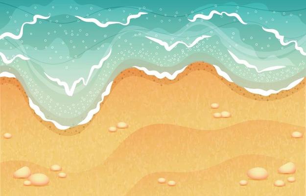 Beach Waves in Summer Background