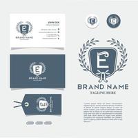 Business Card with Logo E Vector