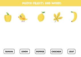 Matching game. Match pictures with colorful pictures. vector