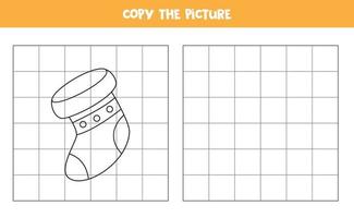 Copy picture of cartoon sock. Educational game for kids. vector