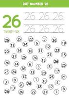 Find and color number 26. Math game for kids. vector