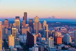 Seattle city downtown skyline cityscape in Washington State,  USA photo