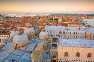 Cityscape of Venice skyline from top view in Italy photo