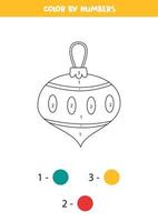 Color Christmas bauble by numbers. Educational math game. vector