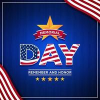 Happy Memorial Day with Blue Background vector