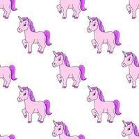 Seamless pattern with unicorn vector