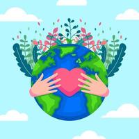 Earth's Day with Heart Icon vector