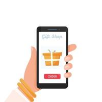 Online shopping on smartphone vector