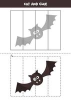 Cut black Halloween bat and glue it. vector