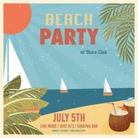 Beach party poster vector