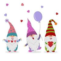 Funny holiday gnomes vector