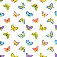Seamless pattern with cute cartoon butterflies. vector