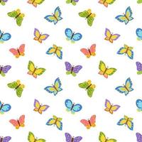 Seamless pattern with cute cartoon butterflies. vector