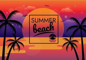 holiday sunset beach party poster vector
