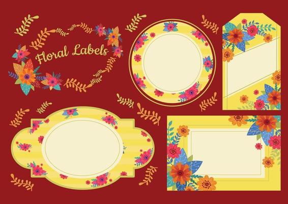 Floral label set