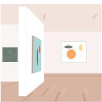 interior de una galería de arte moderno vector