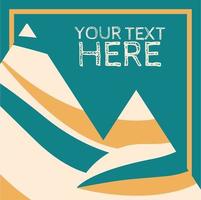 Turquoise and Mustard Graphic Waves Mountain Template vector