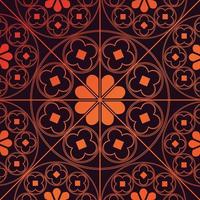 Tudor Rose Repeating Pattern Background Burnt Orange vector