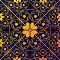 Tudor Rose Repeating Pattern Background Golden Navy vector