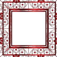 Floral Medieval Pattern Background Template Square  Metallic Red vector