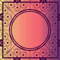 Floral Medieval Pattern Background Template Circle Berry Pinks vector