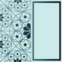 Floral Medieval Pattern Background Template Rectangle Blue Hues vector