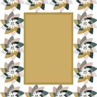 Graphic Flower Rectangular Template with Copy Space Gold Grey vector