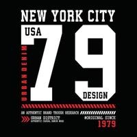 new york city urban clothing typography design vector