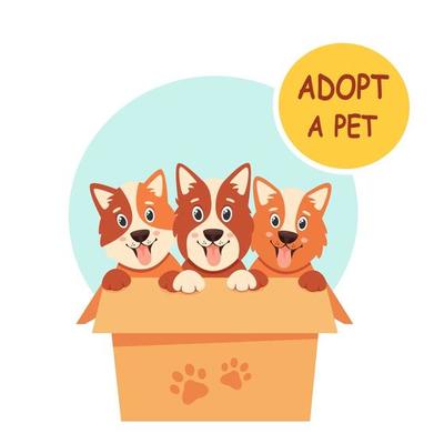 Adopt Me Cute Dog Sign Stock Vector (Royalty Free) 71763850