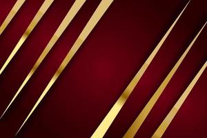 Modern red luxury background with golden line and shiny golden light. vector