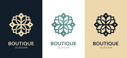 Luxurious monochrome ornate logo in different colors. vector