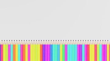 3D rainbow wooden pencil row banner photo