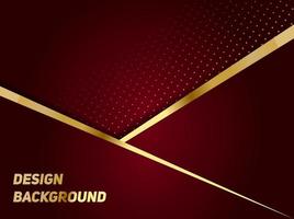 Modern red luxury background with golden line and shiny golden light. vector