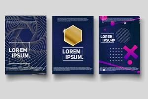 Plantilla de diseño de portada con líneas abstractas modernas vector