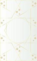Golden geometric line and flower wedding pattern vector