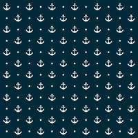 Nautical seamless pattern with anchors and star vector