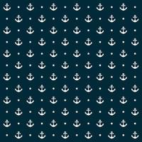 Nautical seamless pattern with anchors and star vector