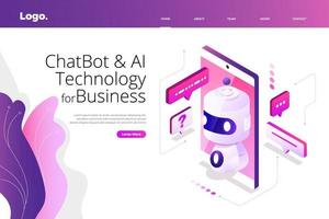 Artificial intelligence chatbot technology vector
