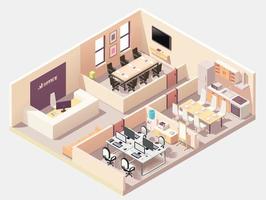 Isometric office different floors composition vector
