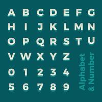 Vector 3D isometric alphabet and numbers