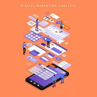Digital marketing analysis vector
