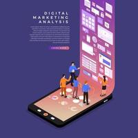 análisis de marketing digital vector