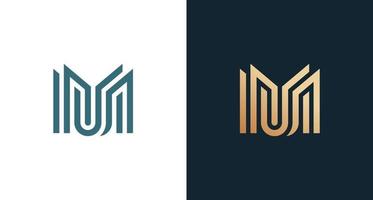 Classy geometric letter MM monogram logo vector