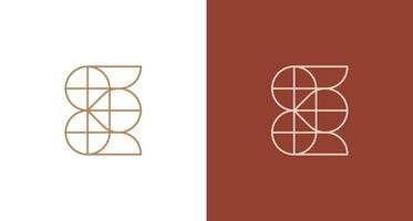 Minimal abstract letter E logo in geometric shape vector