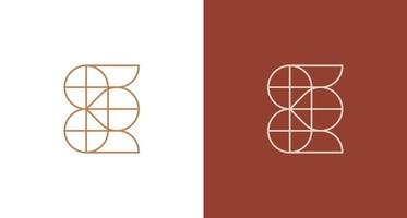 Minimal abstract letter E logo in geometric shape vector