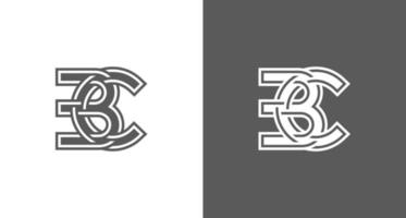 Modern, futuristic elegant letter BC monogram logo vector