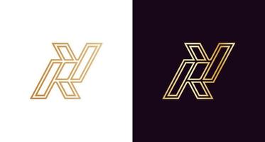 Luxury and stylish letter R, Y monogram logo vector